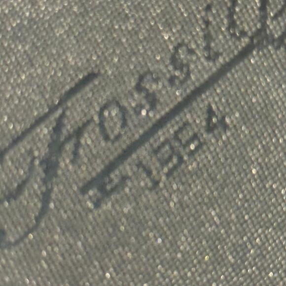 Vintage Fossil 1954 Black Leather Crossbody Shoulder Bag Purse Cowhide Western - Picture 4 of 5